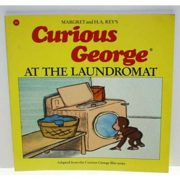3/$15 Curious George at the Laundromat Hardcover Margret Rey GUC Vintage 1987 - Picture 1 of 3